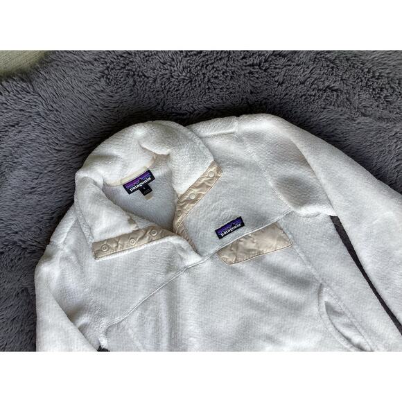 Patagonia Womens Re-Tool Snap-T Fleece Pullover Sweater Jacket White Cream Small - Picture 3 of 8